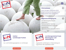 Tablet Screenshot of lerntherapie-franken.de